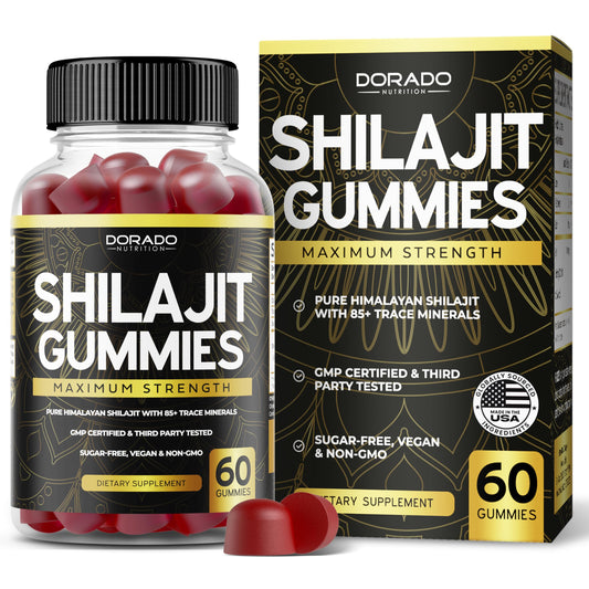 50mg shilajit extract per gummy (gold grade, 85+ trace minerals with fulvic acid)