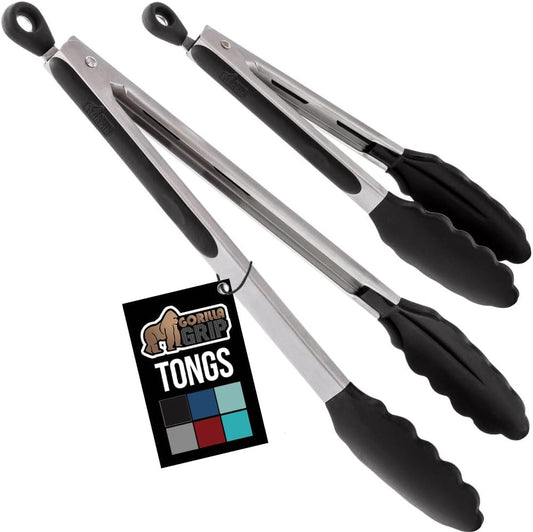 GORILLA_GRIP_Stainless_Steel_Kitchen_Tongs_for_Cooking,_2_PK,_Black
