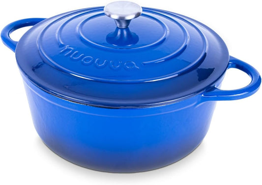 Nuovva_Enamelled_Cast_Iron_Dutch_Oven_Pot_with_Lid-6.4_Quart_Non_Stick_Casserole_Pot-Heavy_Duty_&_Oven_Safe_up_to_500°_F_for_Bread_Baking,_Braising,_Stews,_Roasting_-_28cm_Dark_Blue