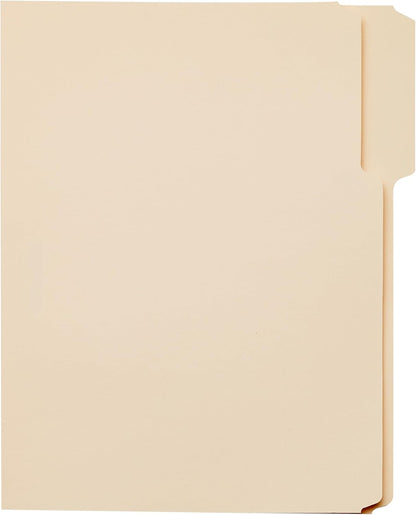 Amazon_Basics_Sturdy_File_Folders_with_Reinforced_Tabs_for_Filing_and_Organization,_1/3-Cut_Tab,_Assorted_Positions,_Letter_Size,_8.5x11_inches,_Manila,_100-Pack