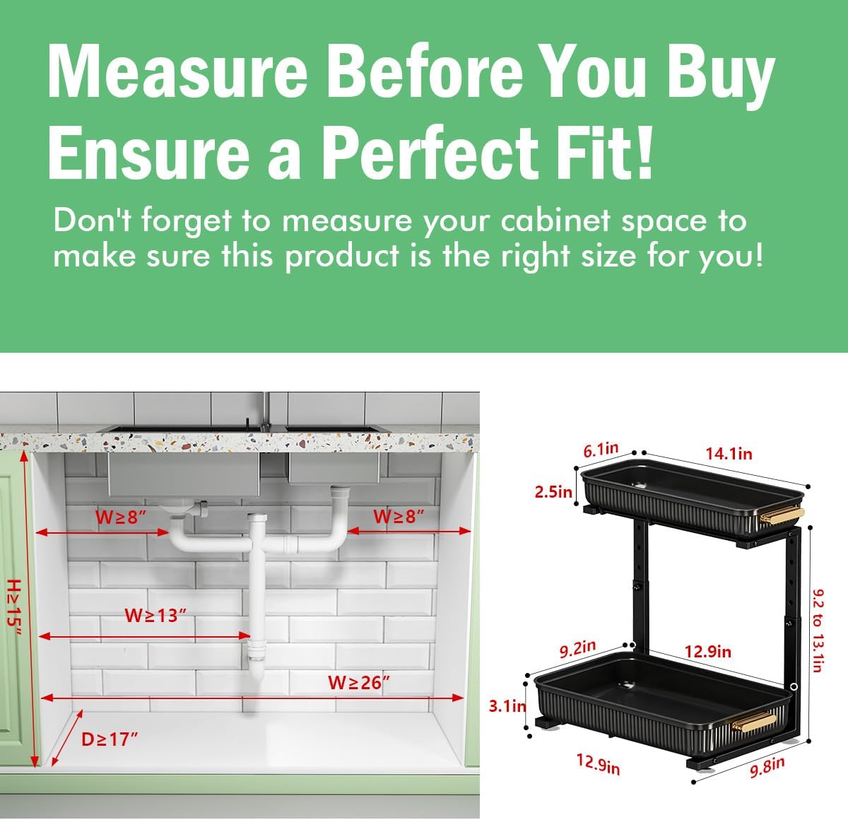 ARSTPEOE_Under_Sink_Organizer_-_2_Pack_Multi-Purpose_Pull-Out_Storage_Shelf