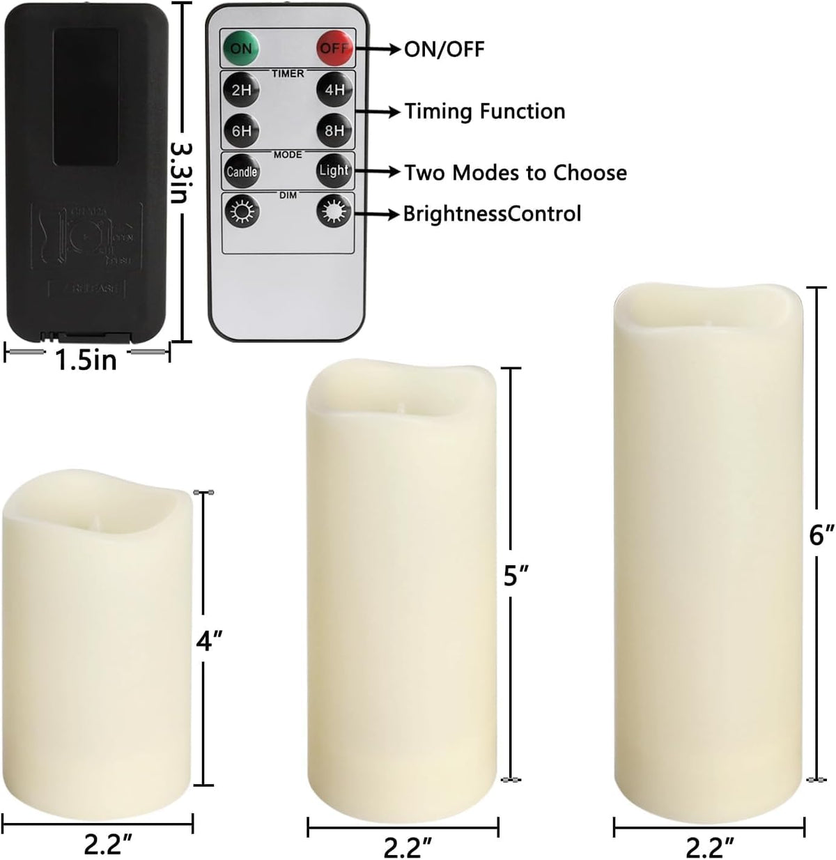 YOROXRG_Set_of_24_Waterproof_Outdoor_Flameless_Candles,_LED_Candles_with_4_Remote_and_Timer,(H_4"_5"_6"_x_D_2.2"),for_Christmas,Halloween,Wedding,Festival