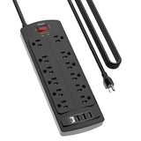 ALESTOR Surge Protector Power Strip with Outlets and USB Ports