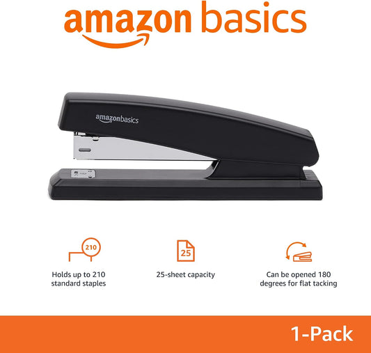 Amazon_Basics_Office_Stapler_with_1000_Staples,_25_Sheet_Capacity,_Non-Slip,_Black,_Home_Office