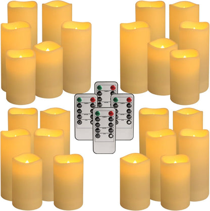 YOROXRG_Set_of_24_Waterproof_Outdoor_Flameless_Candles,_LED_Candles_with_4_Remote_and_Timer,(H_4"_5"_6"_x_D_2.2"),for_Christmas,Halloween,Wedding,Festival