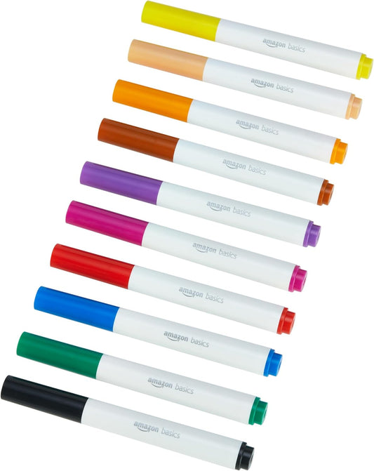 Amazon_Basics_Colored_Washable_Markers_for_Coloring_and_Drawing,_Broad_Line,_Multicolored,_10-Pack