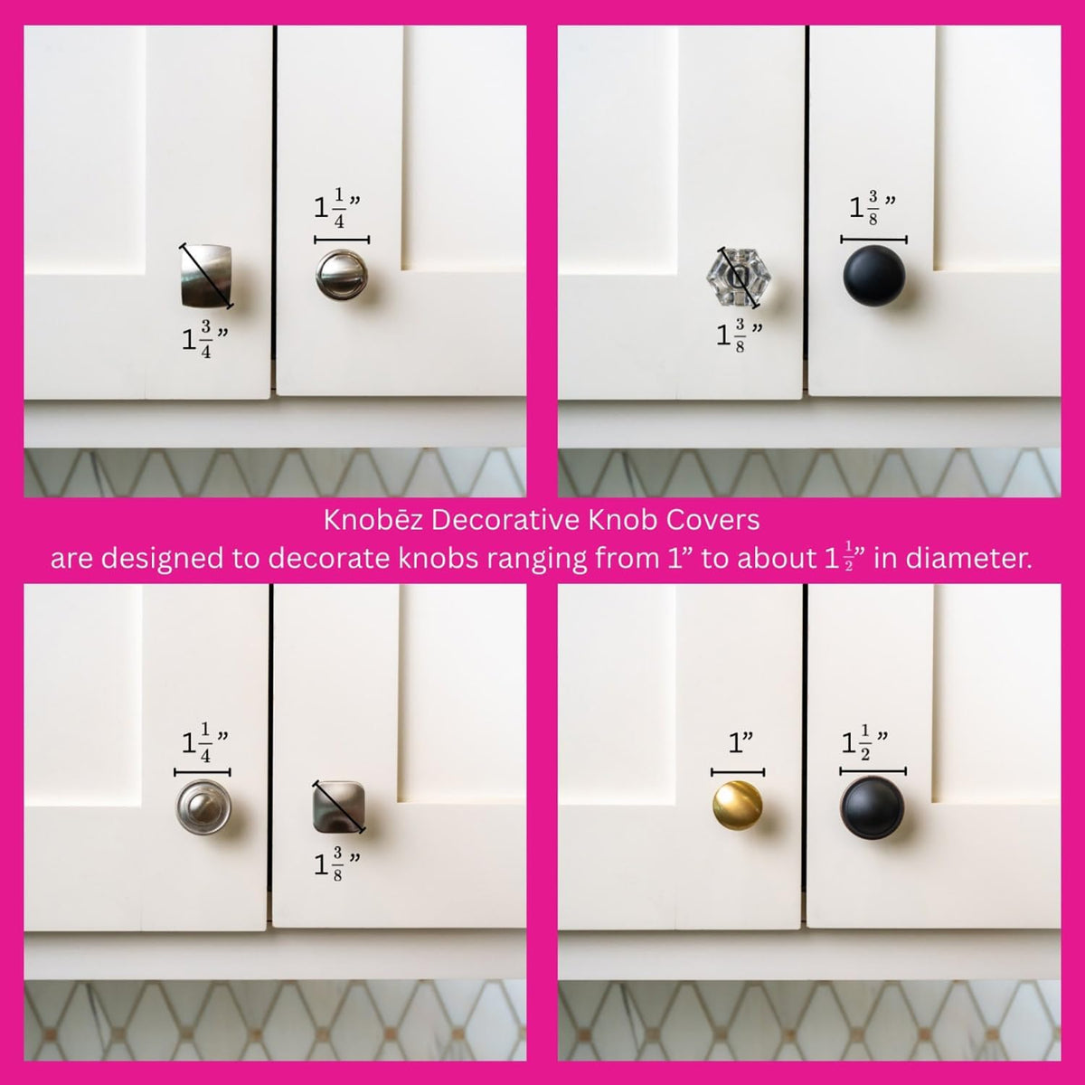 Knobēz:_Red_Peppermint_Decorative_Knob_Covers_Package_of_12_(Red)