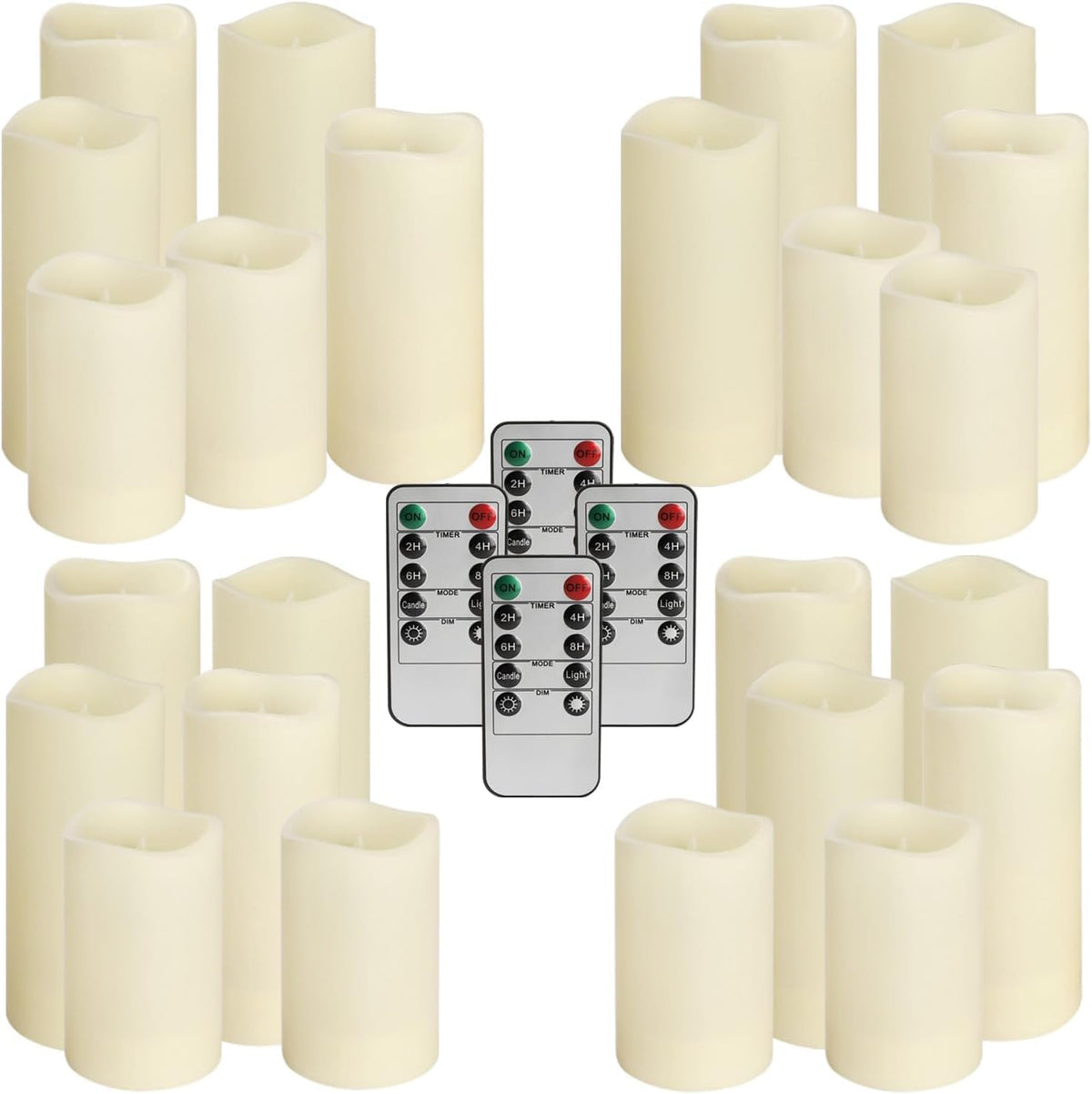 YOROXRG_Set_of_24_Waterproof_Outdoor_Flameless_Candles,_LED_Candles_with_4_Remote_and_Timer,(H_4"_5"_6"_x_D_2.2"),for_Christmas,Halloween,Wedding,Festival