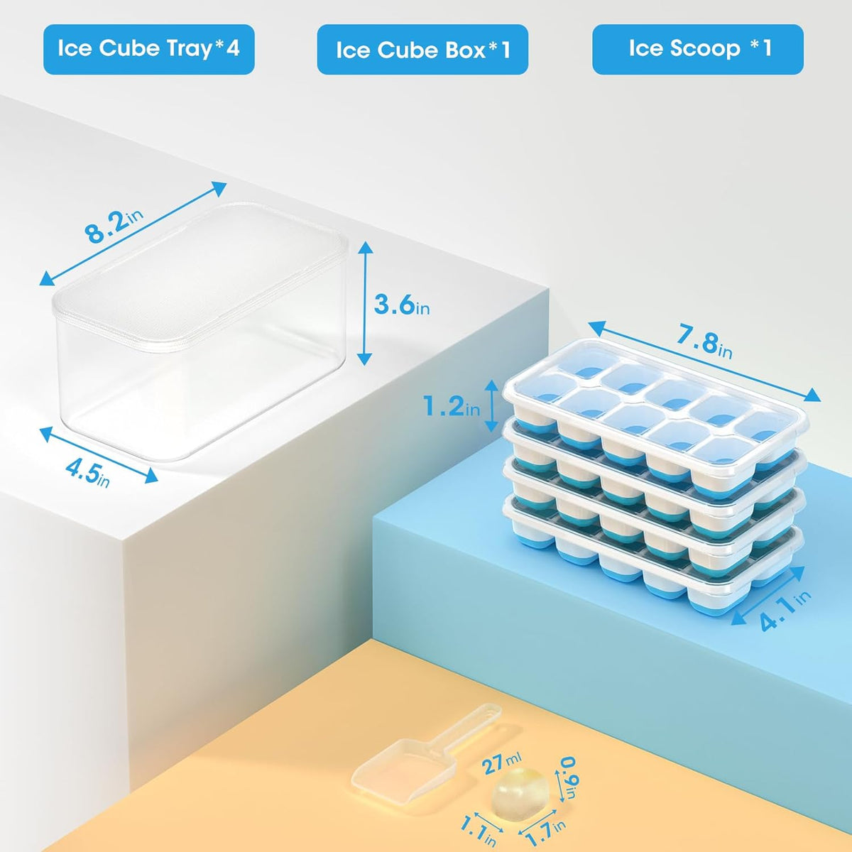 DOQAUS_Ice_Cube_Tray_with_Lid_and_Bin,4_Pack_Ice_Cube_Trays_for_Freezer