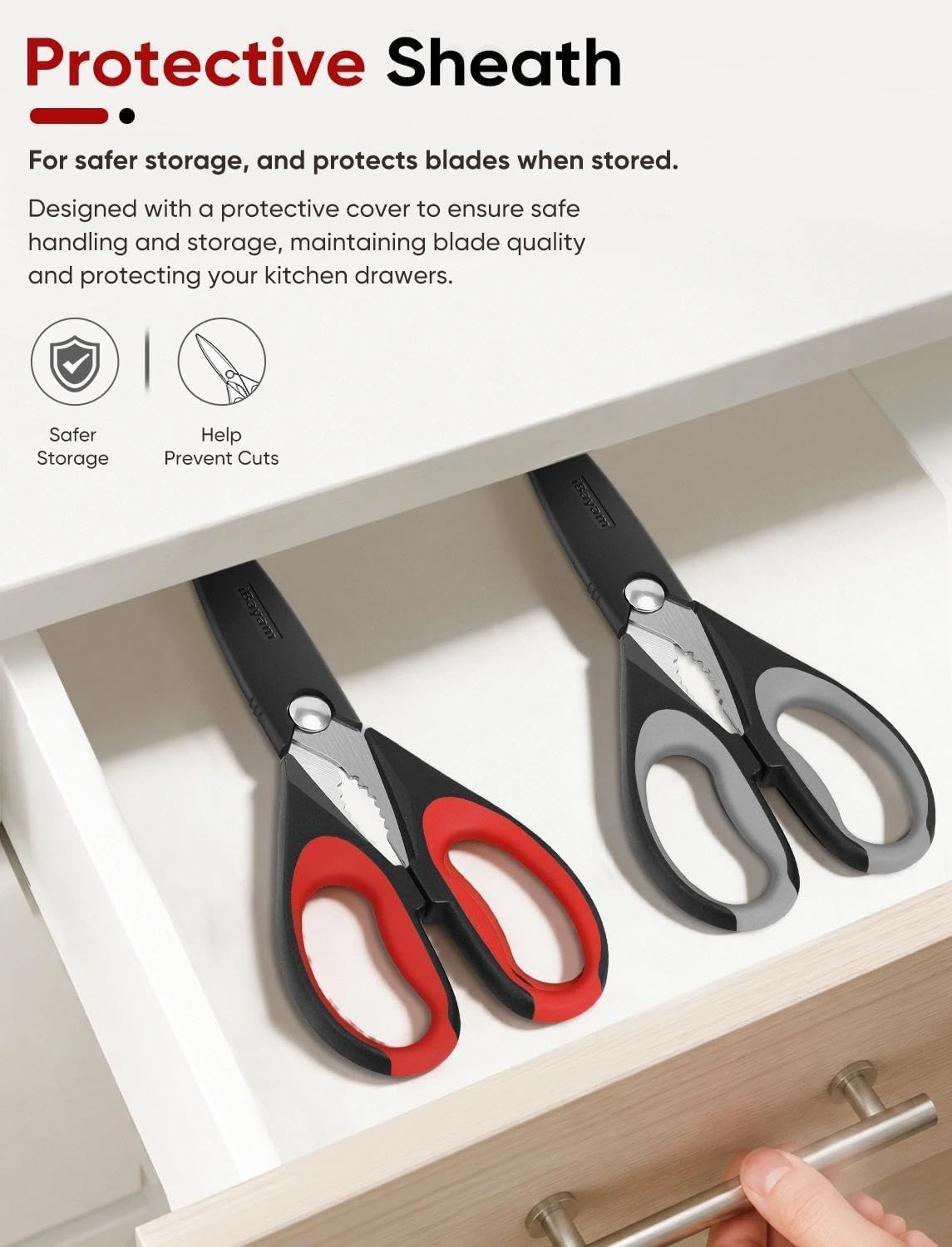 iBayam_Kitchen_Scissors_Shears_All_Purpose_Heavy_Duty,_Protective_Sheath