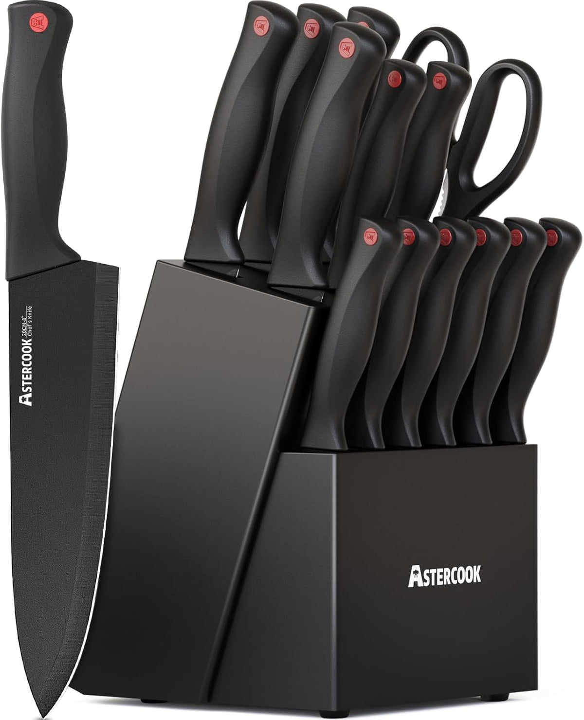 Astercook_Knife_Set_for_Kitchen_with_Block_and_Sharpener_15pcs_German