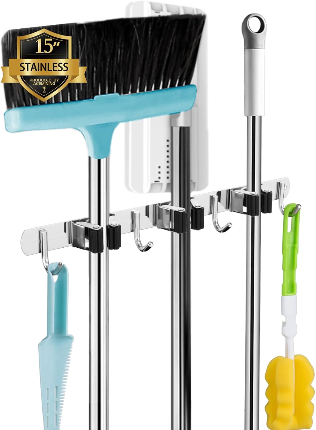 AceMining_Broom_Holder_Wall_Mount,_3_Racks_4_Hooks_Heavy_Duty_Mop_Organizer