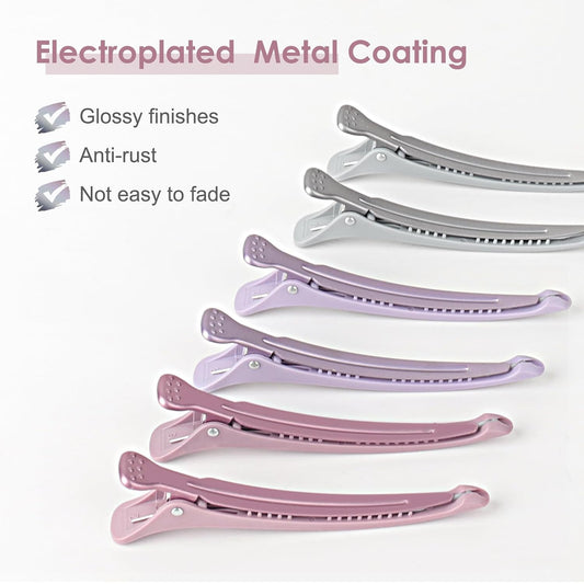 AIMIKE_Hair_Sectioning_Clips_with_Silicone_Band_-_6pcs_No_Crease_Duck_Billed_Clips_for_Styling,_Cutting,_and_Rollers_in_Morandi_Color