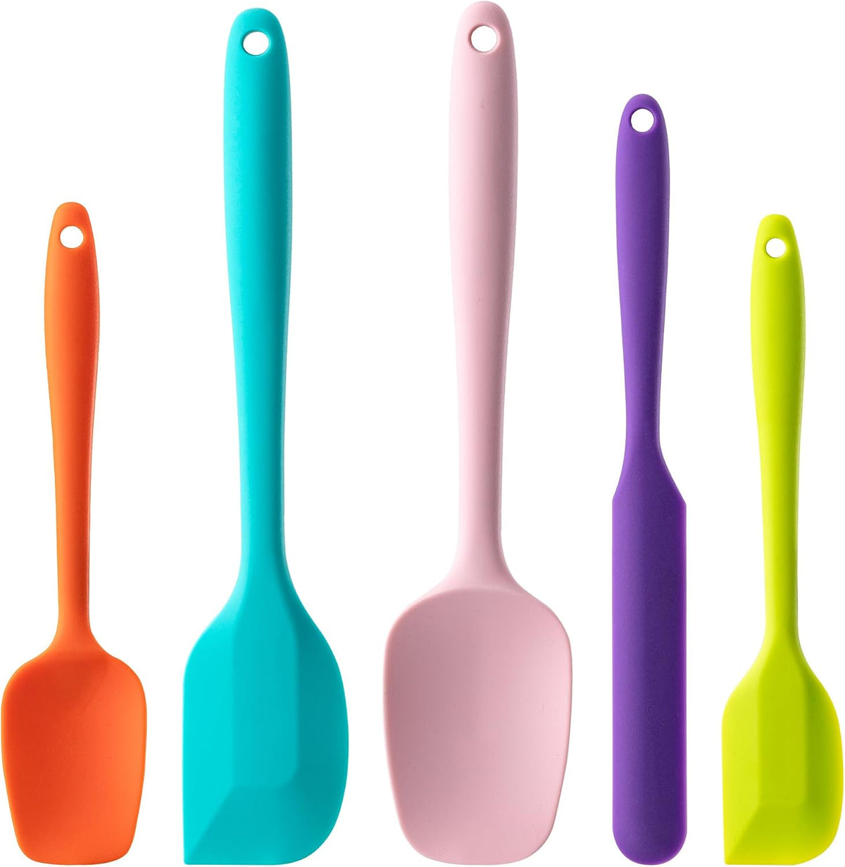 Silicone_Spatula_Set,5_Piece_Food_Grade_Rubber_Spatulas,Multicolor