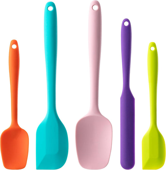 Silicone_Spatula_Set,5_Piece_Food_Grade_Rubber_Spatulas,Multicolor