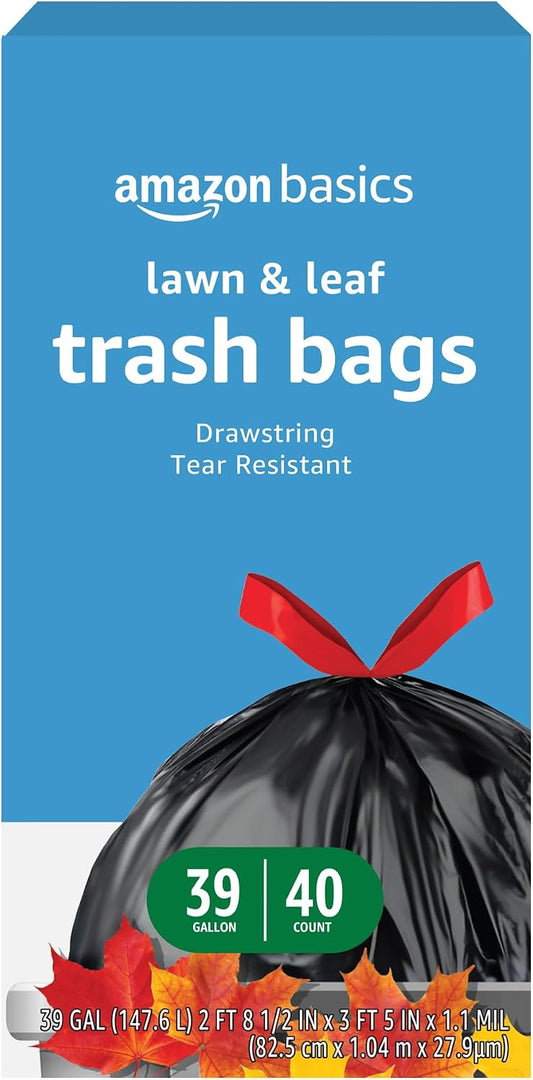 Amazon_Basics_Lawn_&_Leaf_Drawstring_Trash_Bags,_39_Gallon,_40_Count,_Black,_Unscented