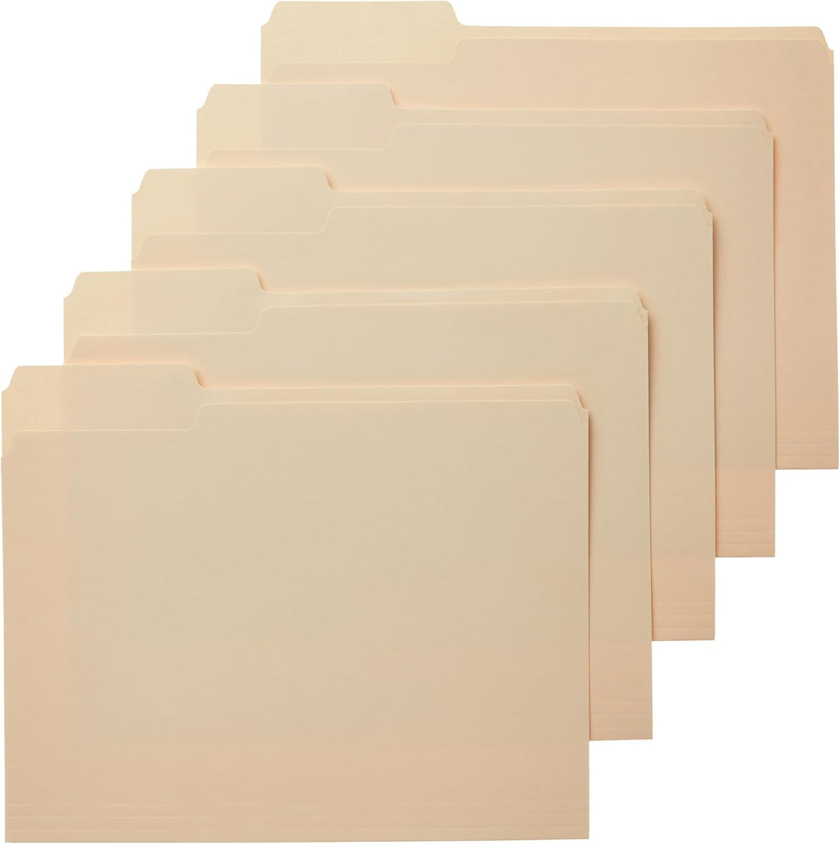 Amazon_Basics_Sturdy_File_Folders_with_Reinforced_Tabs_for_Filing_and_Organization,_1/3-Cut_Tab,_Assorted_Positions,_Letter_Size,_8.5x11_inches,_Manila,_100-Pack