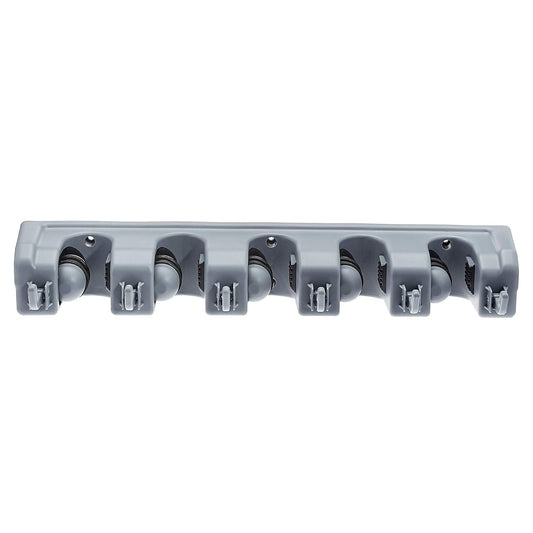 Amazon_Basics_Rectangular_Heavy_Duty_Wall_Mount_Broom_and_Mop_Holder,_Sturdy_Tool_Organizer_with_Hooks_and_Slots_for_Garage,_Garden,_Laundry,_Kitchen_Organization,_2.36_x_16.9_x_3.35_in,_Gray