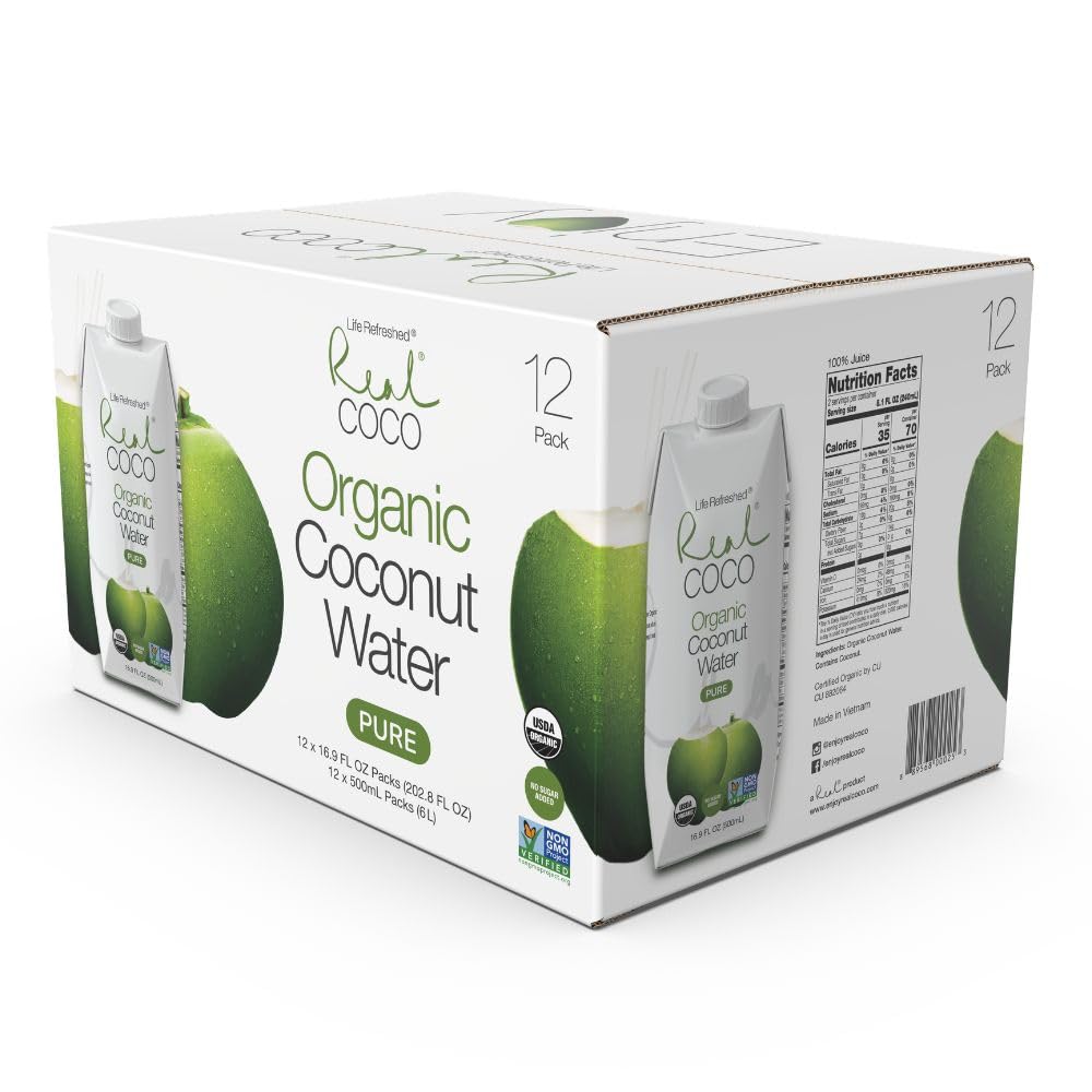 Real_Coco_Organic_Pure_Coconut_Water_500mL,_100%_USDA_Organic_Coconut_Water,_Packed_with_Electrolytes,_Dairy/Soy_Free,_Vegan,_Plant_Based_(12-pack,_500mL)