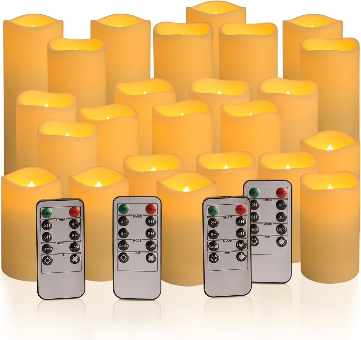 YOROXRG_Set_of_24_Waterproof_Outdoor_Flameless_Candles,_LED_Candles_with_4_Remote_and_Timer,(H_4"_5"_6"_x_D_2.2"),for_Christmas,Halloween,Wedding,Festival