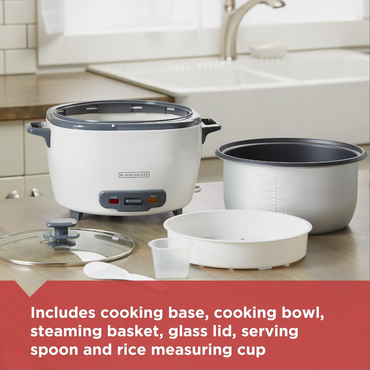 BLACK+DECKER_Rice_Cooker_6-Cup_(Cooked)_with_Steaming_Basket,_Removable_Non-Stick_Bowl,_White