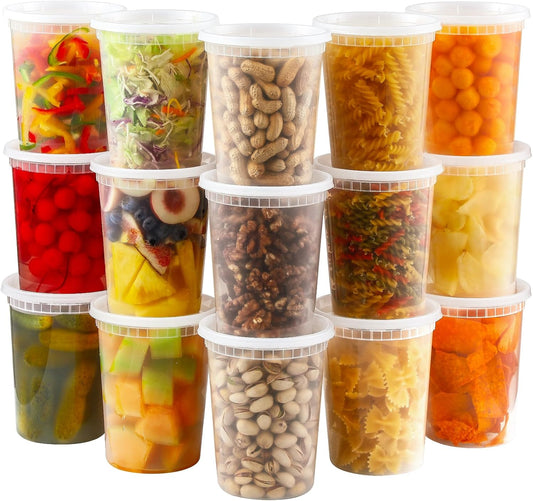 AOZITA_20_Sets_32_oz_Plastic_Deli_Food_Containers_With_Lids,_Airtight_Food_Storage_Containers,_Freezer/Dishwasher/Microwave_Safe,_Soup_Containers_For_Takeout_Meal_Prep_Storage