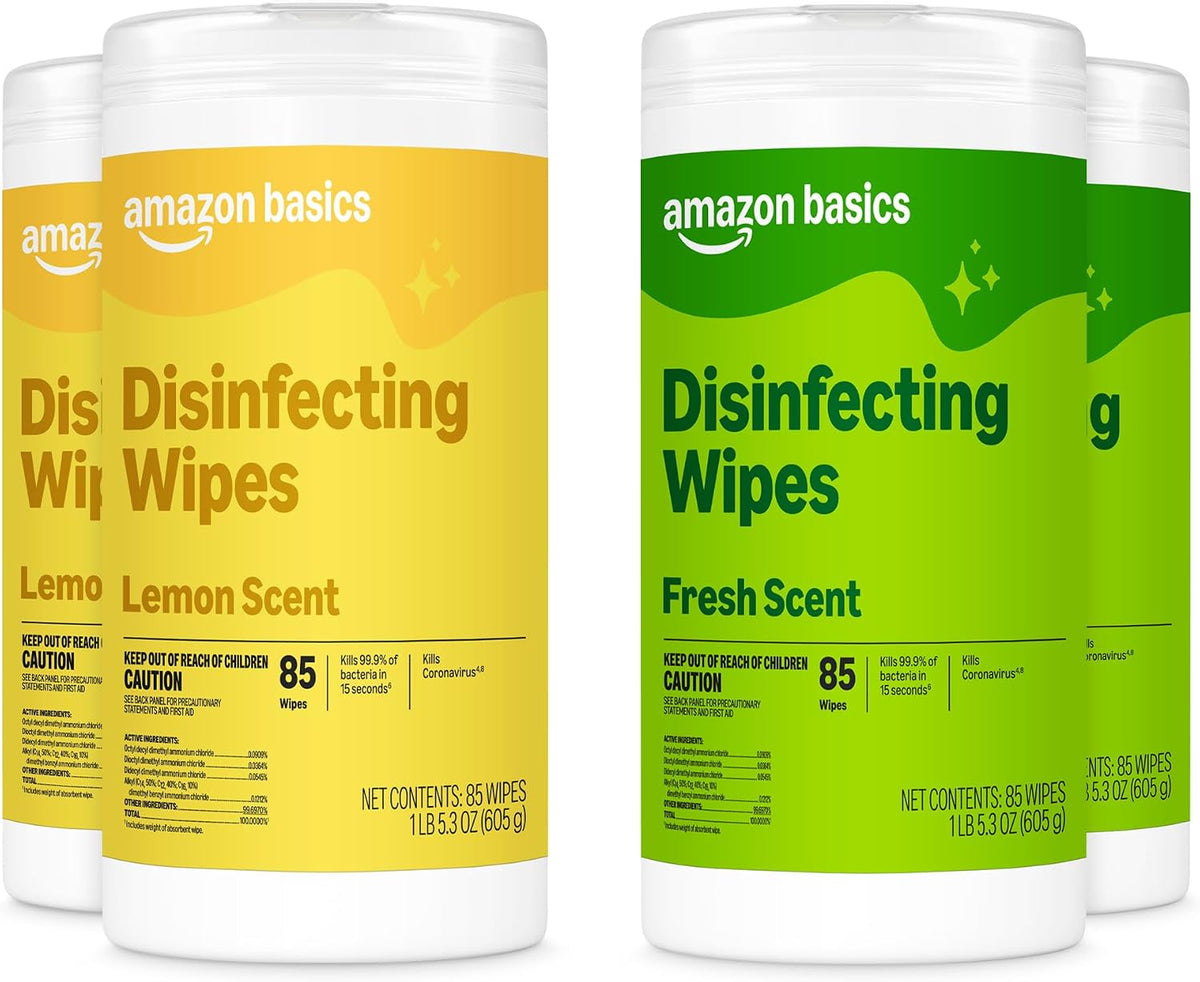 Amazon_Basics_Disinfecting_Wipes,_Lemon_&_Fresh_Scent,_Sanitizes,_Cleans,_Disinfects,_Deodorizes,_340_Count_(4_Packs_of_85),_Packaging_May_Vary