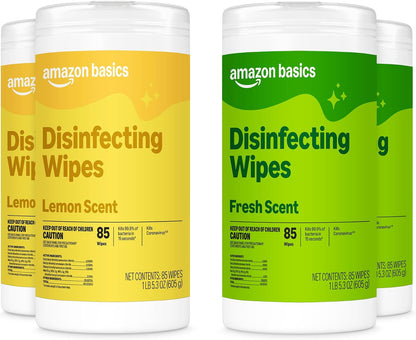 Amazon_Basics_Disinfecting_Wipes,_Lemon_&_Fresh_Scent,_Sanitizes,_Cleans,_Disinfects,_Deodorizes,_340_Count_(4_Packs_of_85),_Packaging_May_Vary