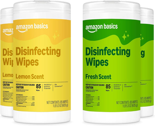 Amazon_Basics_Disinfecting_Wipes,_Lemon_&_Fresh_Scent,_Sanitizes,_Cleans,_Disinfects,_Deodorizes,_340_Count_(4_Packs_of_85),_Packaging_May_Vary
