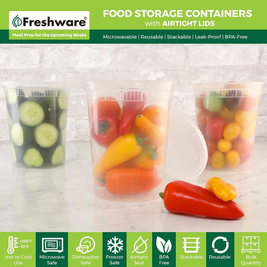 Freshware_Food_Storage_Containers_[24_Set]_32_oz_Plastic_Deli_Containers_with_Lids,_Slime,_Soup,_Meal_Prep_Containers_|_BPA_Free_|_Stackable_|_Leakproof_|_Microwave/Dishwasher/Freezer_Safe