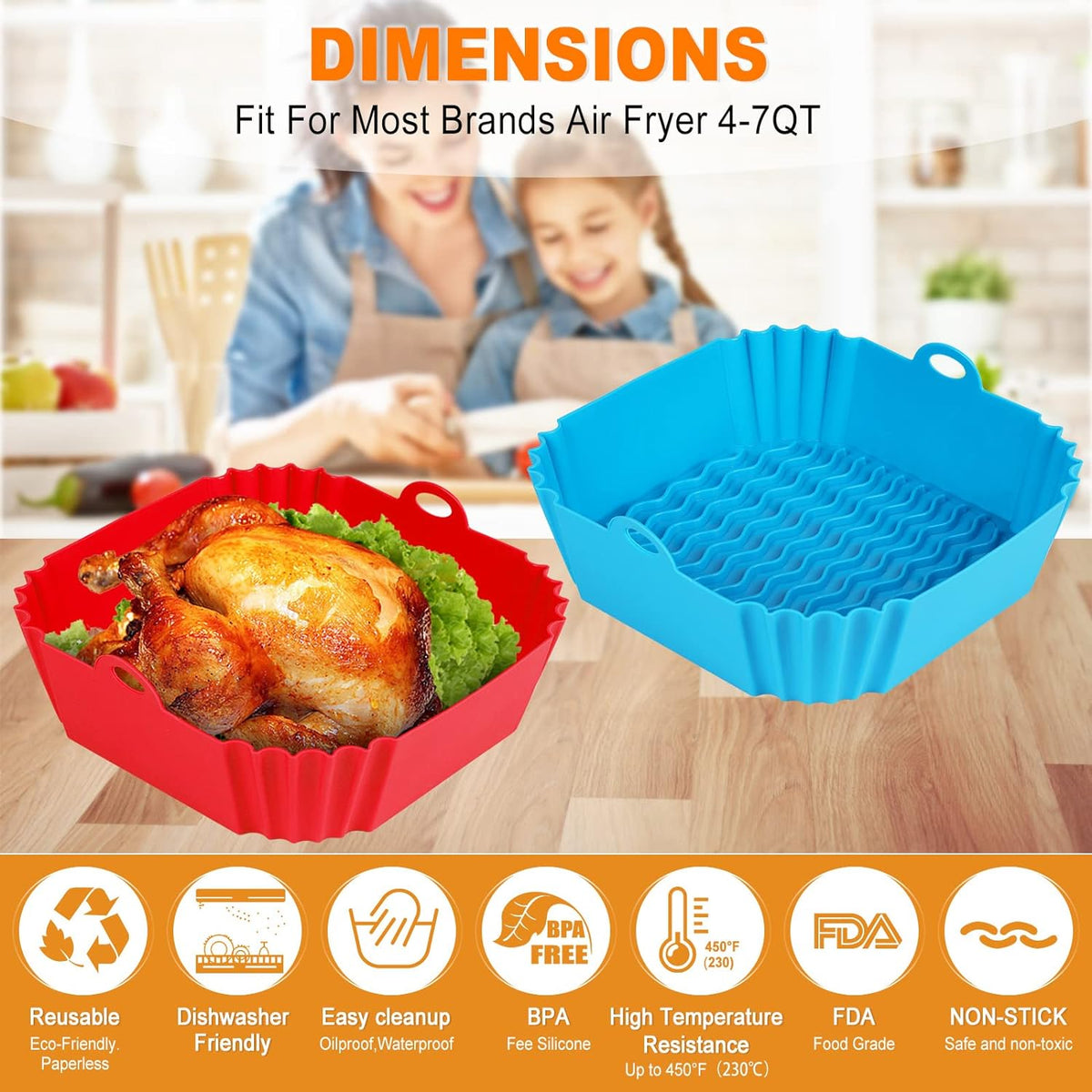 Boribim_2_PCS_Square_Silicone_Air_Fryer_Liners_-_8_Inch_Reusable_Air_Fryer_Pot_-_Air_Fryer_Accessories_-_Air_Fryer_Inserts_for_4_to_7_QT_Oven_Microwave_Accessories_(Red_+_Blue)