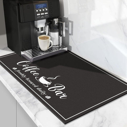 CooRug_Fashion_Coffee_Mat,_Dish_Drying_Mat_12"_x_20"_Black