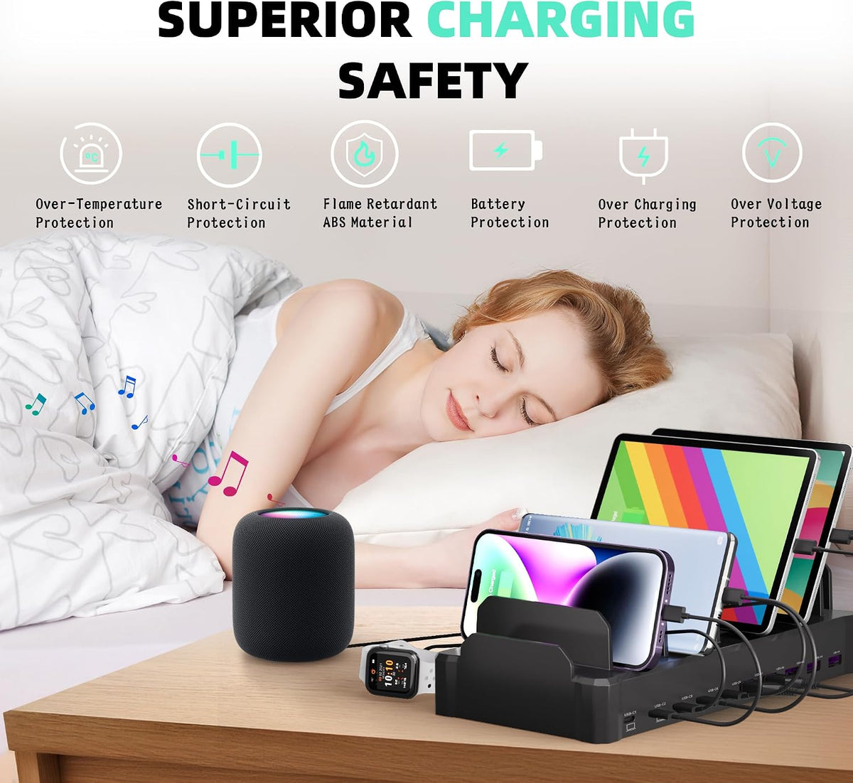 Zobirez_420W_10-Port_Fast_USB_Charging_Station_for_Multiple_Devices,_Black