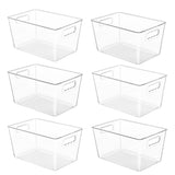 YIHONG Clear Storage Bins, Pantry Organizer Bins with Handle, Large