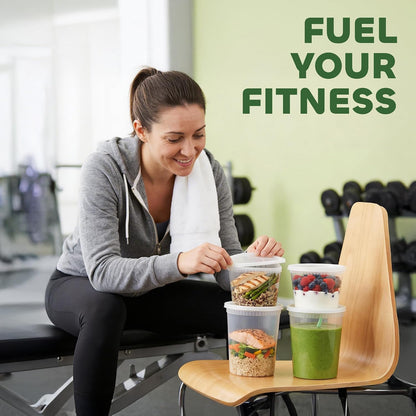 48_Sets_Plastic_Food_Storage_Deli_Containers_w/_Lids_16oz_Pint_&_32oz_Quart