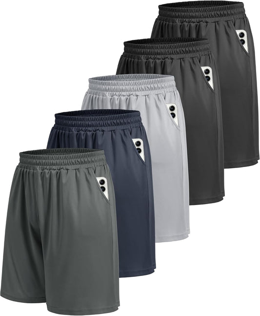 5_Pack_Athletic_Gym_Mens_Shorts_-_Workout_Black_Quick_Dry_Basketball_Shorts