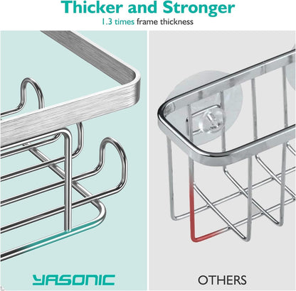 YASONIC_Corner_Adhesive_Shower_Caddy,_with_Soap_Holder_and_12_Hooks,_Rustproof_Stainless_Steel_Bathroom_Organizer,_No_Drilling_Wall_Mounted_Rack,_Brushed_Silver,_3-Pack