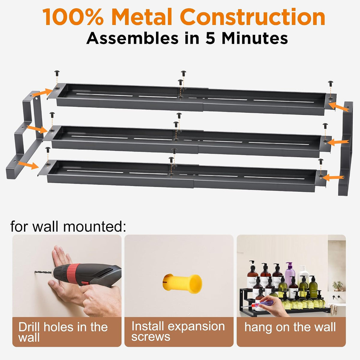 3-Tier_Spice_Rack_Organizer_for_Kitchen_Cabinet_or_Pantry,_16"-29"_Expandable_Spice_Organization_Shelf,_Seasoning_Organizer,_Metal_Display_Shelf,_Slip-Resistant_Design_for_Jars_and_Bottles,_Black
