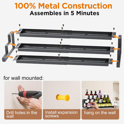3-Tier_Spice_Rack_Organizer_for_Kitchen_Cabinet_or_Pantry,_16"-29"_Expandable_Spice_Organization_Shelf,_Seasoning_Organizer,_Metal_Display_Shelf,_Slip-Resistant_Design_for_Jars_and_Bottles,_Black