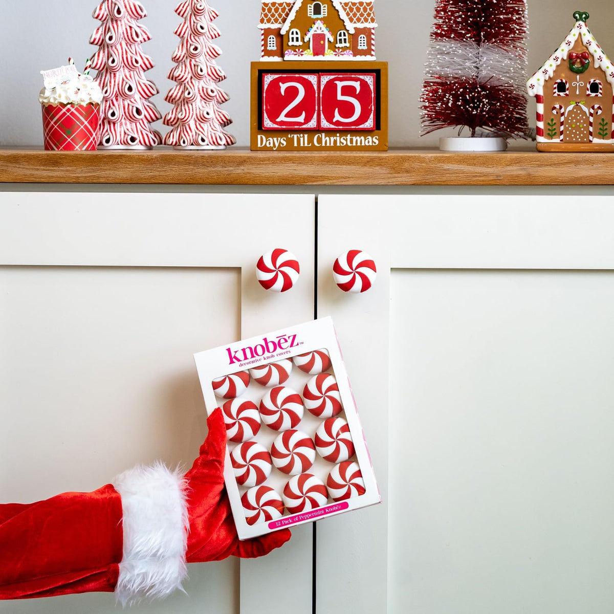 Knobēz:_Red_Peppermint_Decorative_Knob_Covers_Package_of_12_(Red)