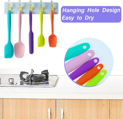 Silicone_Spatula_Set,5_Piece_Food_Grade_Rubber_Spatulas,Multicolor