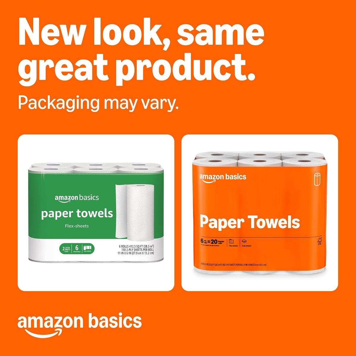 Amazon_Basics_2-Ply_Flex-Sheets_Paper_Towels,_12_Basics_Rolls_=_40_Regular_Rolls,_Everyday_Value_with_150_Sheets_per_Roll,_Packaging_May_Vary