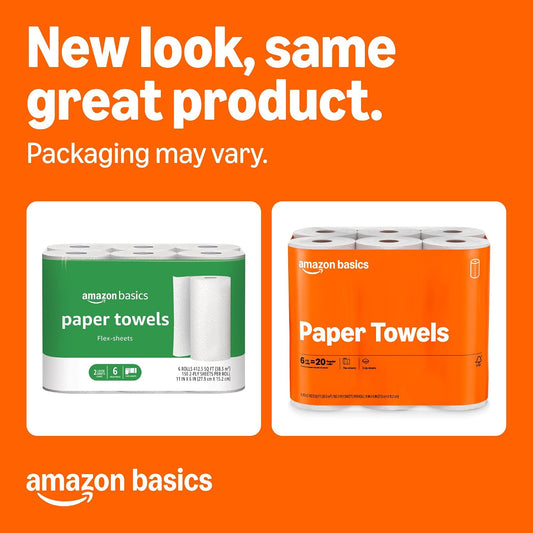 Amazon_Basics_2-Ply_Flex-Sheets_Paper_Towels,_12_Basics_Rolls_=_40_Regular_Rolls,_Everyday_Value_with_150_Sheets_per_Roll,_Packaging_May_Vary