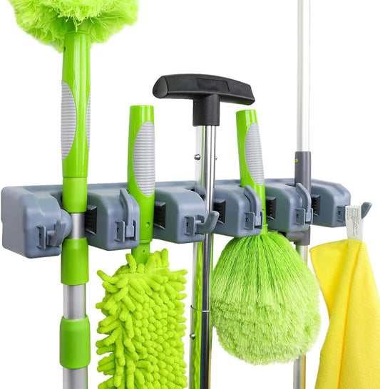 Amazon_Basics_Rectangular_Heavy_Duty_Wall_Mount_Broom_and_Mop_Holder,_Sturdy_Tool_Organizer_with_Hooks_and_Slots_for_Garage,_Garden,_Laundry,_Kitchen_Organization,_2.36_x_16.9_x_3.35_in,_Gray