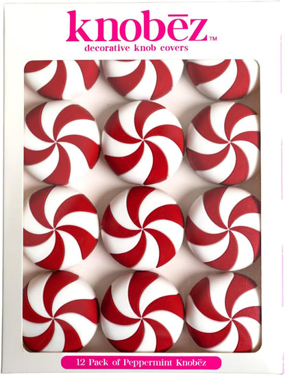 Knobēz:_Red_Peppermint_Decorative_Knob_Covers_Package_of_12_(Red)