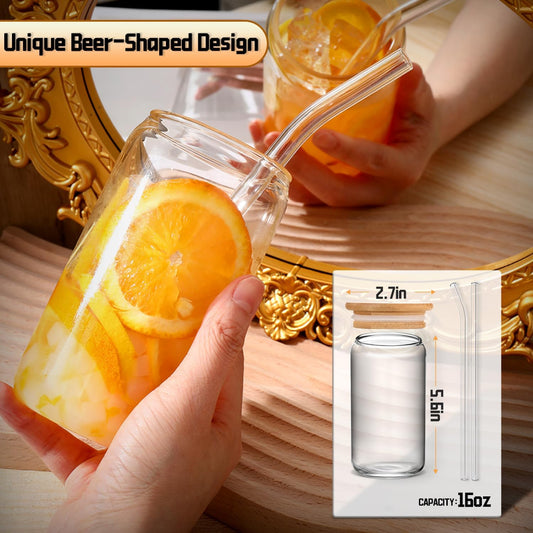 16_oz_Glass_Cups_with_Lids_and_Straws,Reusable_Iced_Coffee_Cups_Glass_4_Pcs