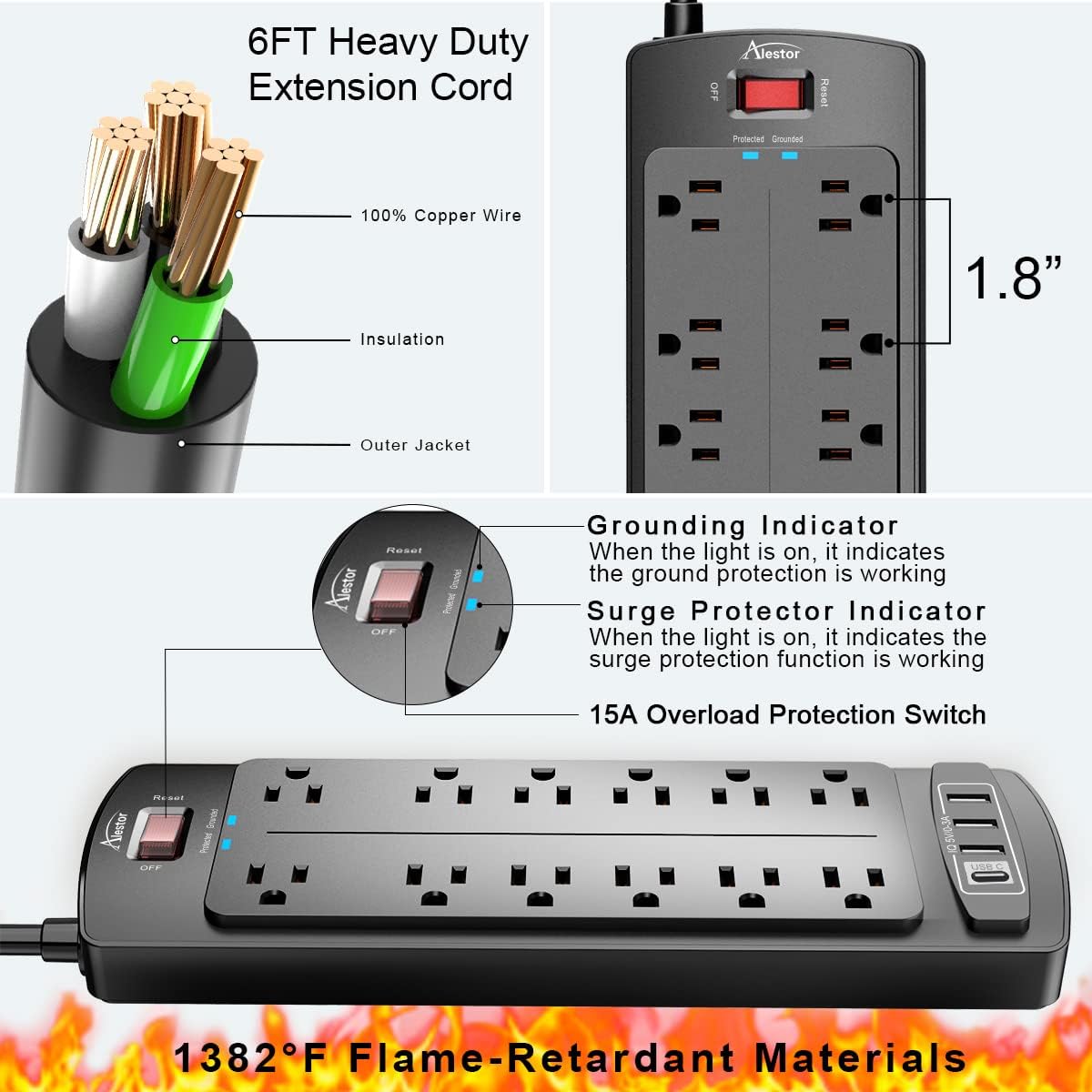 ALESTOR_6_Ft_Surge_Protector_Power_Strip_with_12_Outlets_and_4_USB_Ports