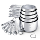 TILUCK Stainless Steel Measuring Cups & Spoons Set, Cups and Spoons
