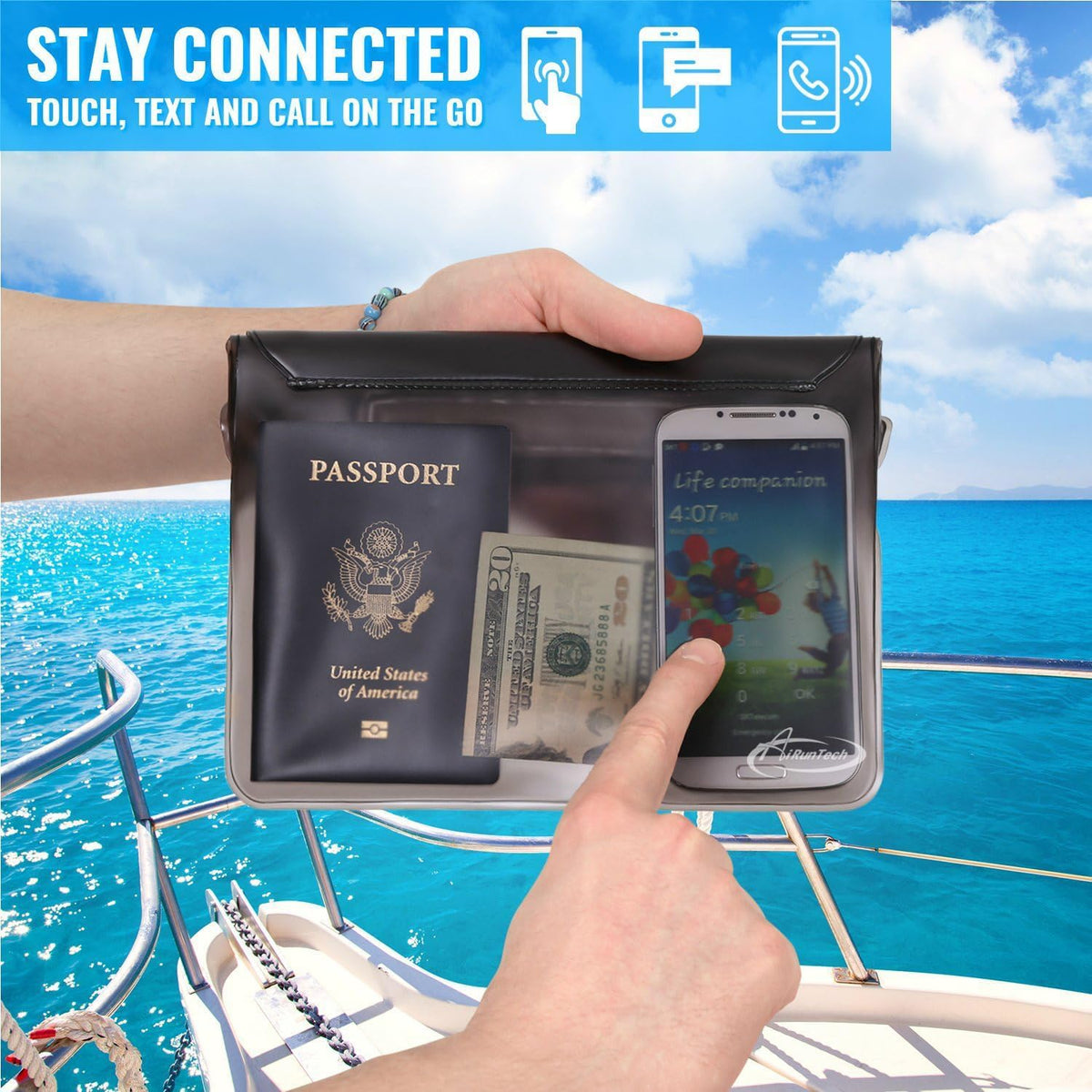 AiRunTech_Waterproof_Fanny_Pack,Phone_Pouch_Dry_Bag_for_Passport_Wallet_Purse,Floating_Waterproof_Bags_for_Travel_Beach_Swimming_Kayaking_Boating_Cruise_Accessories