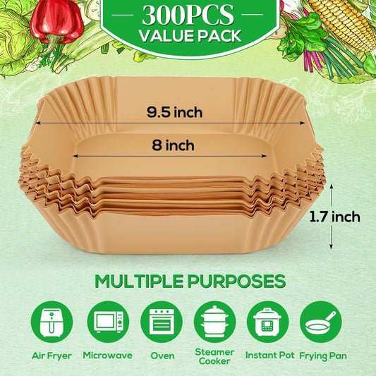 BYKITCHEN_8in_Square_Disposable_Air_Fryer_Liners,_300PCS_Parchment_Paper